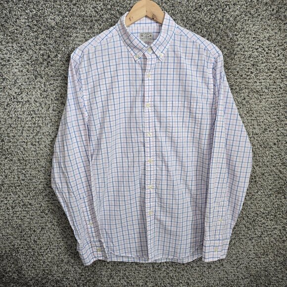 J Crew Shirt Mens Medium Pink Blue Button Down Long Sleeve Collared Casual - Picture 1 of 7